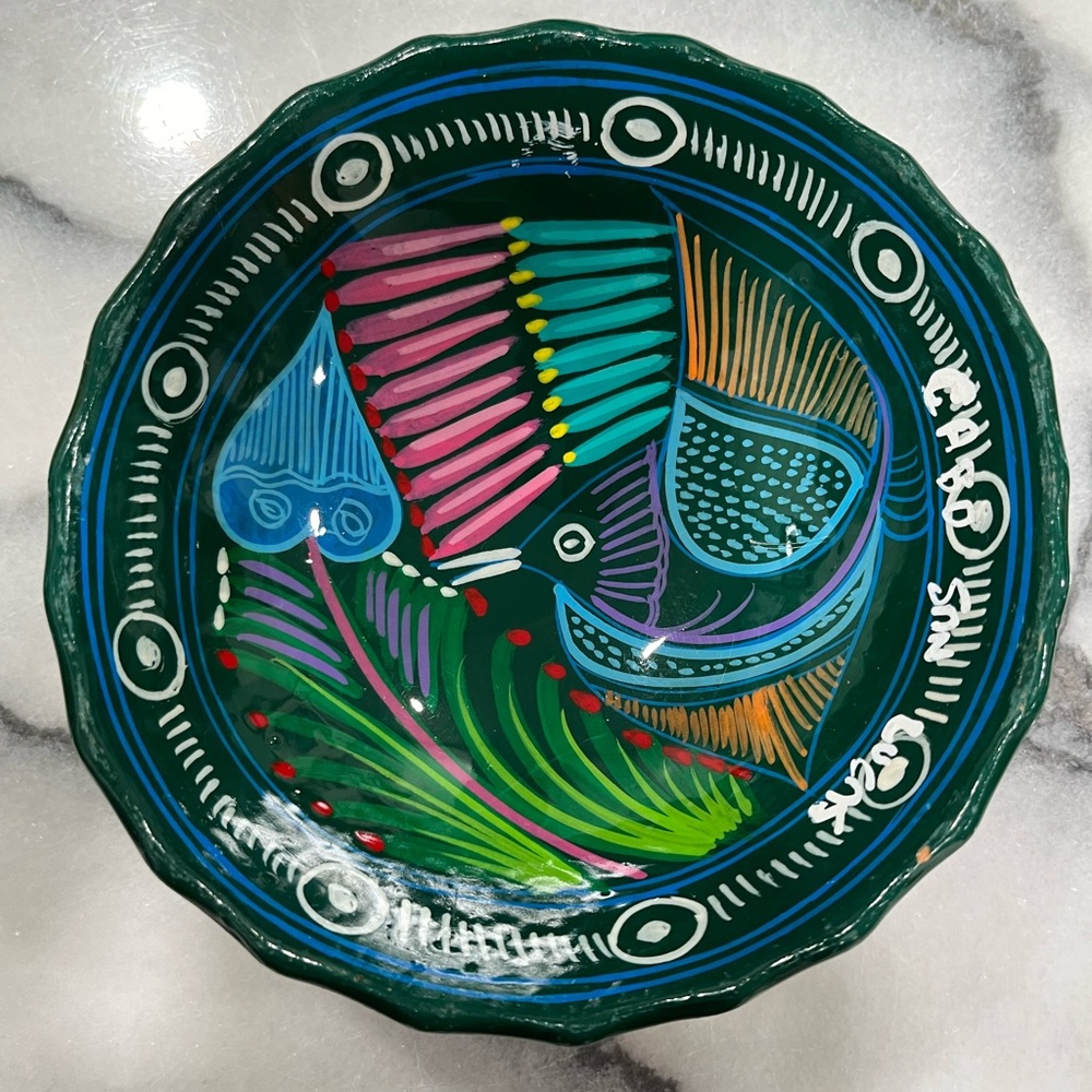 Colorful Hand-painted Bowl handmade from Cabo San Lucas, Mexico